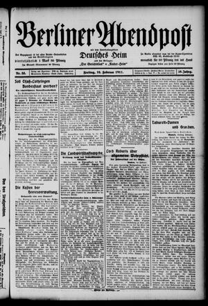 Berliner Abendpost vom 10.02.1911