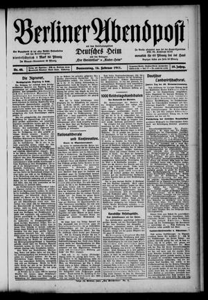Berliner Abendpost vom 16.02.1911