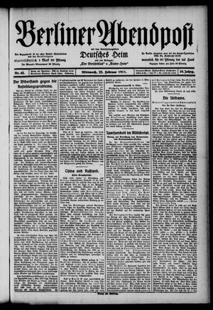Berliner Abendpost vom 22.02.1911