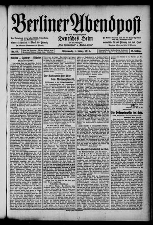Berliner Abendpost vom 01.03.1911