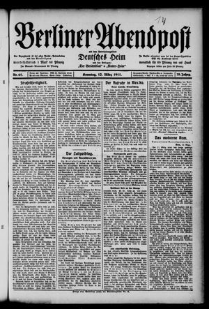 Berliner Abendpost vom 12.03.1911