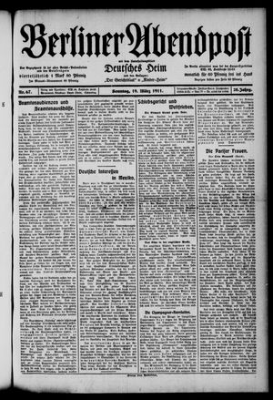 Berliner Abendpost vom 19.03.1911