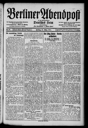Berliner Abendpost vom 31.03.1911