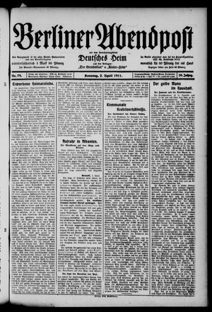 Berliner Abendpost vom 02.04.1911