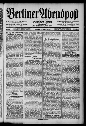 Berliner Abendpost vom 21.04.1911