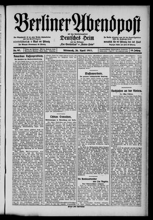 Berliner Abendpost vom 26.04.1911