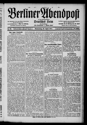 Berliner Abendpost vom 27.04.1911