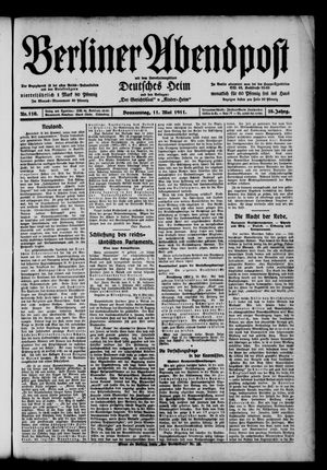 Berliner Abendpost vom 11.05.1911