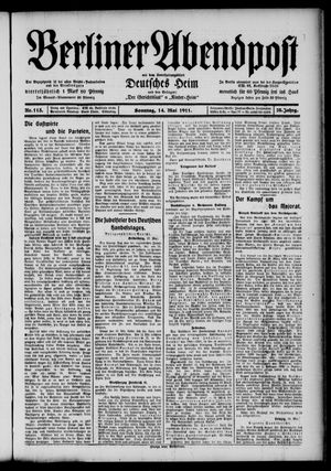 Berliner Abendpost vom 14.05.1911