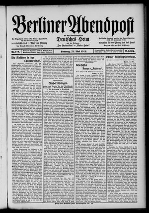 Berliner Abendpost on May 21, 1911