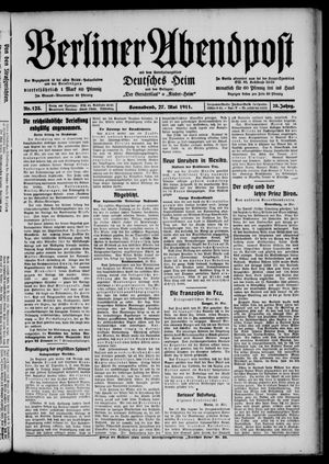 Berliner Abendpost vom 27.05.1911
