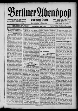 Berliner Abendpost vom 07.06.1911