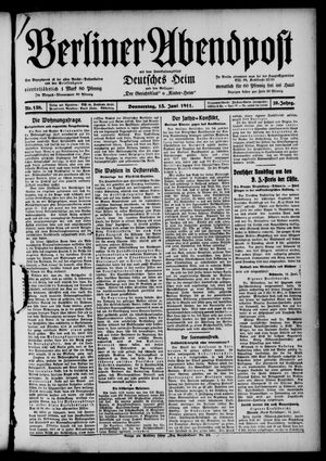 Berliner Abendpost vom 15.06.1911