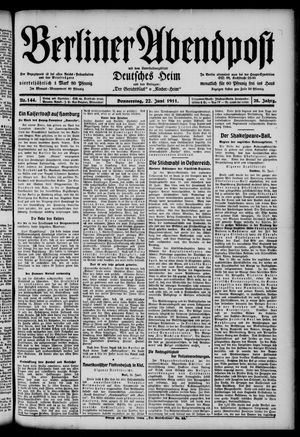 Berliner Abendpost vom 22.06.1911