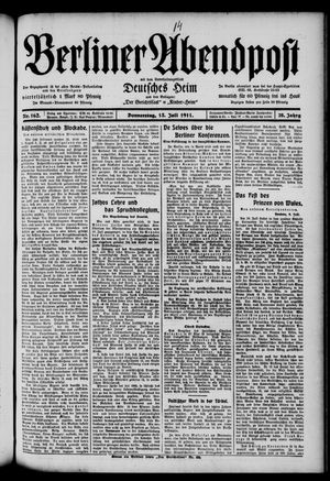 Berliner Abendpost vom 13.07.1911