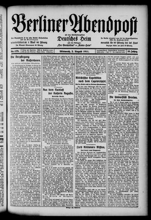 Berliner Abendpost vom 02.08.1911