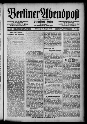 Berliner Abendpost vom 30.08.1911