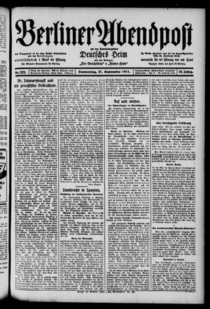 Berliner Abendpost vom 21.09.1911