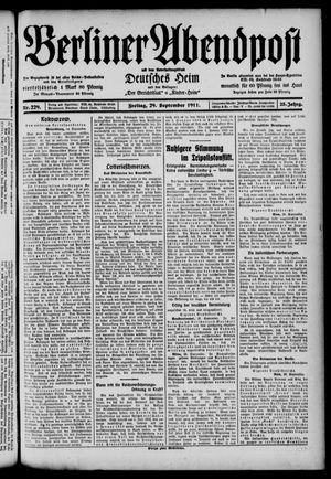 Berliner Abendpost vom 29.09.1911