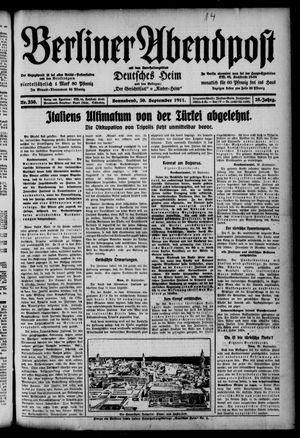 Berliner Abendpost vom 30.09.1911