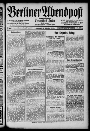 Berliner Abendpost vom 10.10.1911