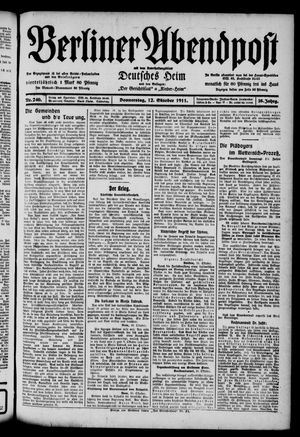Berliner Abendpost vom 12.10.1911