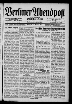 Berliner Abendpost vom 18.10.1911