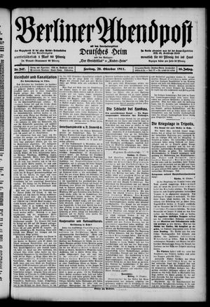 Berliner Abendpost vom 20.10.1911