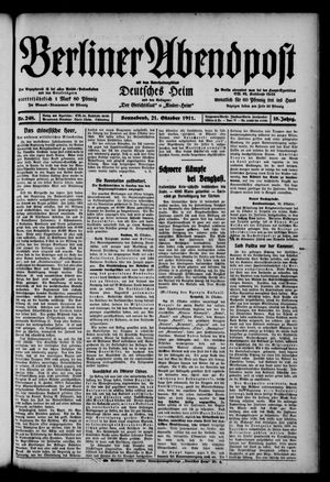 Berliner Abendpost vom 21.10.1911
