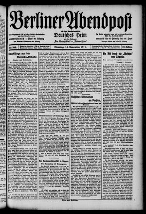 Berliner Abendpost vom 14.11.1911