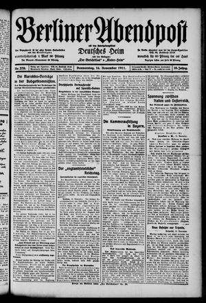 Berliner Abendpost vom 16.11.1911