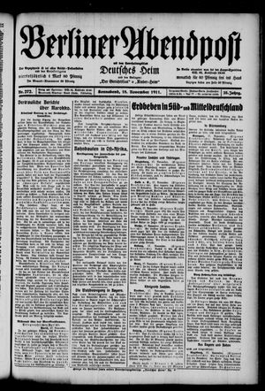 Berliner Abendpost vom 18.11.1911