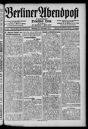 Berliner Abendpost vom 21.11.1911