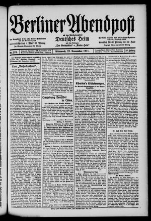Berliner Abendpost vom 22.11.1911