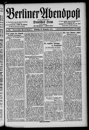 Berliner Abendpost vom 10.12.1911