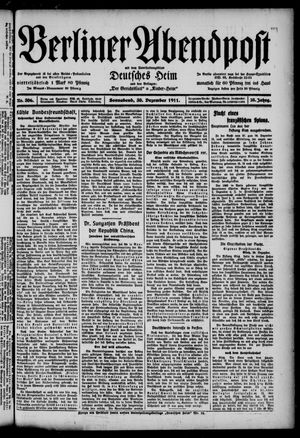 Berliner Abendpost vom 30.12.1911