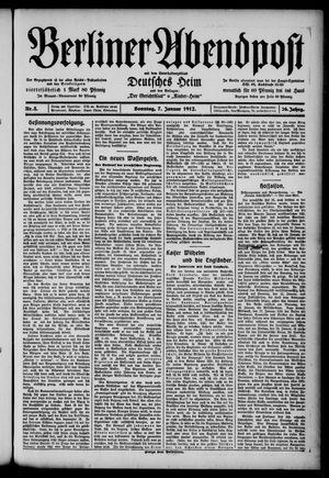 Berliner Abendpost vom 07.01.1912