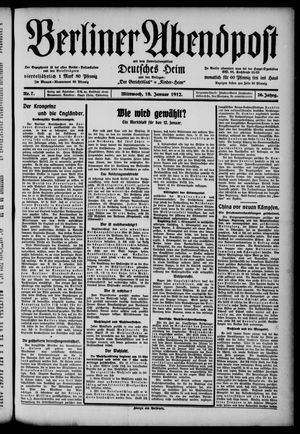 Berliner Abendpost vom 10.01.1912