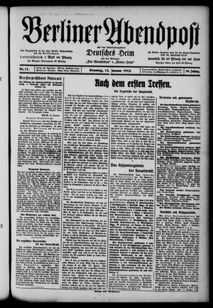 Berliner Abendpost vom 14.01.1912