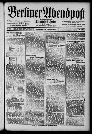 Berliner Abendpost vom 18.01.1912