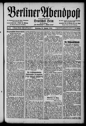 Berliner Abendpost vom 21.01.1912