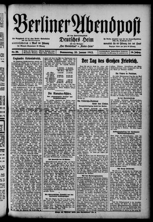 Berliner Abendpost vom 25.01.1912