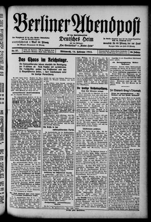 Berliner Abendpost vom 14.02.1912