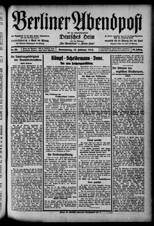 Berliner Abendpost vom 15.02.1912