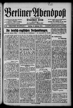 Berliner Abendpost vom 16.02.1912
