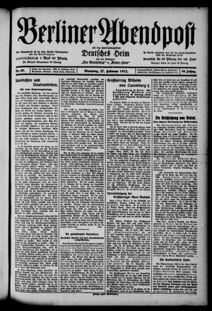 Berliner Abendpost vom 27.02.1912