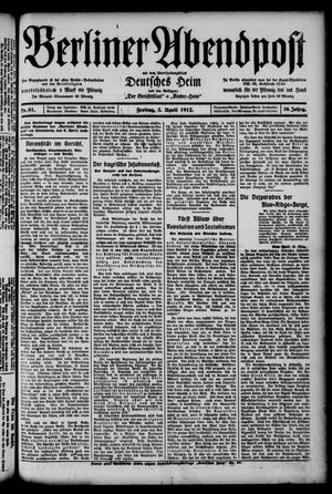 Berliner Abendpost on Apr 5, 1912