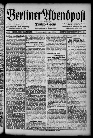 Berliner Abendpost on Apr 11, 1912