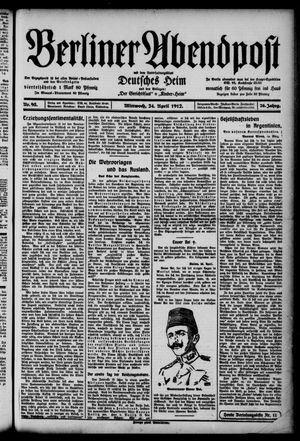Berliner Abendpost on Apr 24, 1912
