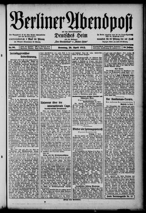 Berliner Abendpost on Apr 28, 1912